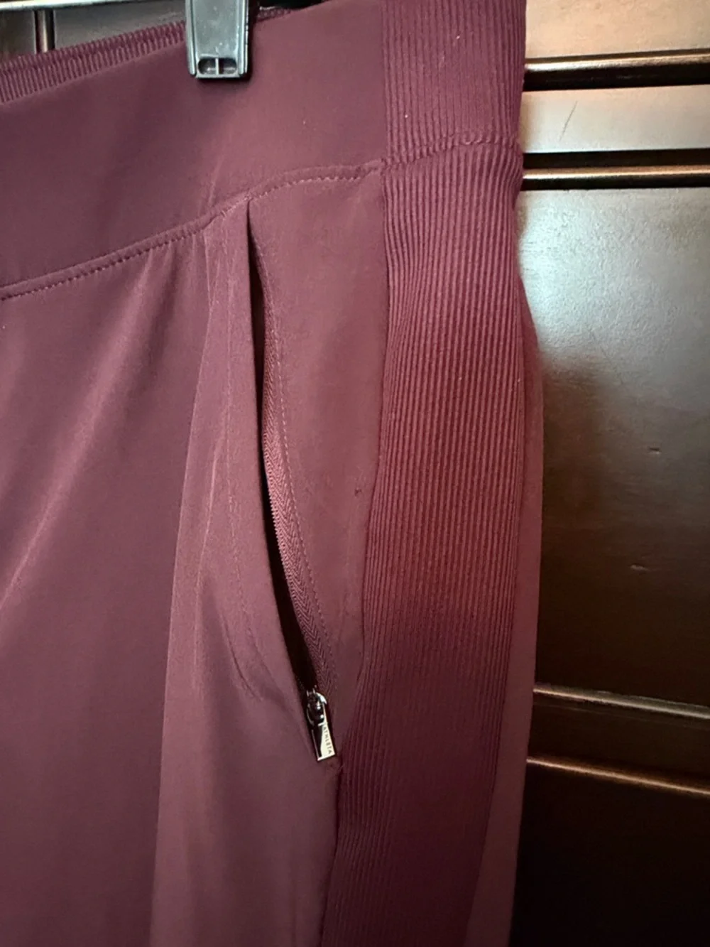 Athleta Burgundy Drawstring-Free Track Joggers - Picture 3 of 6